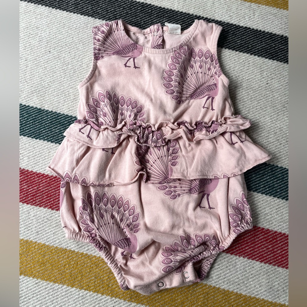 Kate Quinn Mauve Peacock Ruffled Bodysuit